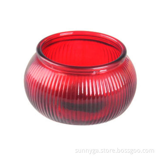 9oz Frosted Dark Red Color Glass Candle Holder, Newest Design